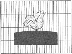 ENSEIGNE AVEC COQ (rooster) (DESSIN COULEURS)