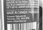 Made in Canada
Forever Natural Inc.
Toronto, ON M5A 0P6
www.UrbanSpa.ca