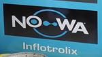The words "NO" and "WA" linked by a blue circle from the letter O to A containing three blue dots. Below these you find the words "Inflotrolix"