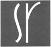 The mark consists of stylized letters "S" and "R" in a contrasting solid box (a grey rectangular sign with white letters)

