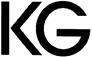 The letters K and G written in black