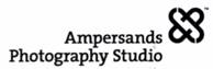 The word "Ampersands", followed by  a design element (two overlapping ovals) appear in the first line. The words "Photography Studio" appear in a second line. All the words and the design element are black on a white background. 