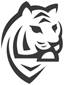Image of a tiger head in three-quarter pose