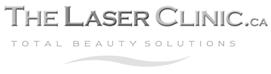The words "the laser clinic.ca" followed by the words "total beauty solutions" with a wave design underneath. 