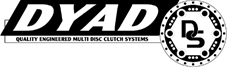 Logo showing stylized words DYAD DS QUALITY ENGINEERED MULTI DISC CLUTCH SYSTEMS