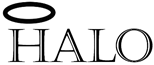 The word HALO with a halo design positioned over the letter H.