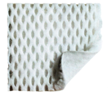 A close-up of a white blanket

Description automatically generated
