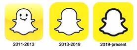 Three versions of the SNAPCHAT application icon