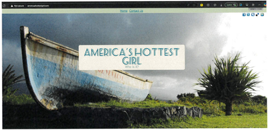 a screenshot of a webpage with the words "America's Hottest Girl - who is it?" displayed in the middle of the page.